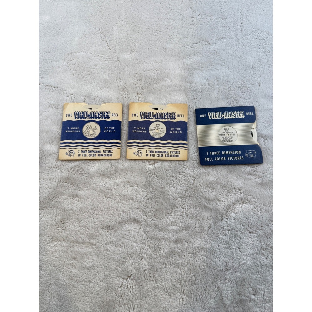 Vintage View-Master Reel Set Lone Ranger Mystery Rustler 1956 Sawyer's 3D - Picture 1 of 6